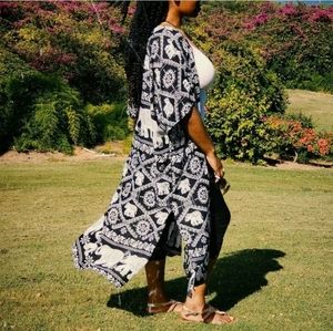 Elephant Print Kimono